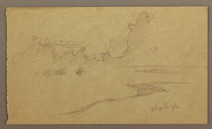 Dessin, Nuages et rivage, "Bloxburgh", août 1865 - Frederic Edwin Church