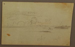 Dessin, Nuages sur la chaîne de collines, 1863 - Frederic Edwin Church