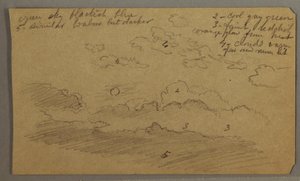 Dessin, ciel nuageux, pleine lune, peut-être 1865-66 - Frederic Edwin Church
