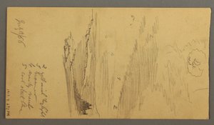 Dessin, ciel nuageux sur des montagnes, 19 juillet 1866 - Frederic Edwin Church