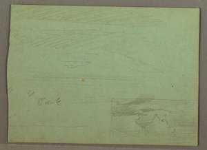 Dessin, ciel nuageux sur la crête, août 1871 - Frederic Edwin Church