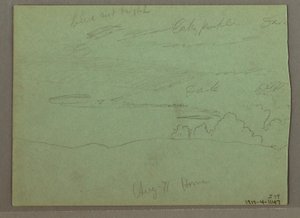 Dessin, ciel nuageux sur la crête, août 1871 - Frederic Edwin Church