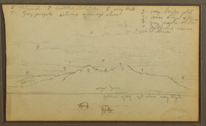 Dessin, vaches dans un paysage ; verso : bambou, 1857 - Frederic Edwin Church