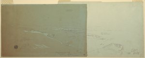 Dessin, Damas, Syrie, vue du nord-ouest, 2e partie, avril ou mai 1868 - Frederic Edwin Church