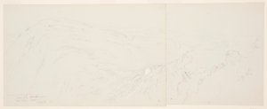 Dessin, vue lointaine de Damas, Syrie, 7 mai 1868 - Frederic Edwin Church