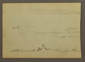 Dessin, vue lointaine de la basilique Saint-Pierre et du Vatican, Rome, Italie, janvier 1869 - Frederic Edwin Church