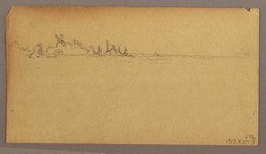 Dessin, Double Rainbow over the Falls, Niagara River, peut-être 1858 - Frederic Edwin Church