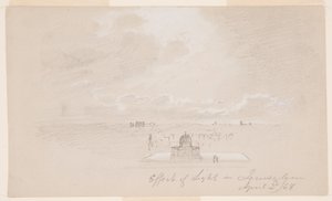 Dessin, Effet de la lumière sur Jérusalem, 2 avril 1868 - Frederic Edwin Church
