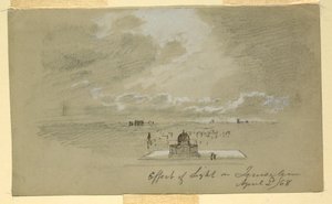 Dessin, Effet de la lumière sur Jérusalem, 2 avril 1868 - Frederic Edwin Church