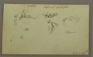 Dessin, études de figures, âne de bât, bateau à voile, peut-être 1868 - Frederic Edwin Church
