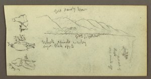 Dessin, étude de figure, chaîne de montagnes, peut-être 1868 - Frederic Edwin Church