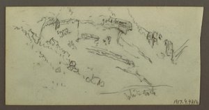 Dessin, étude de figure, chaîne de montagnes, peut-être 1868 - Frederic Edwin Church