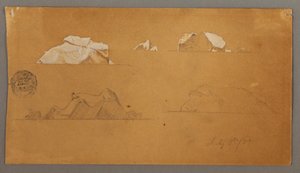 Dessin, icebergs flottants, 5 juillet 1859 - Frederic Edwin Church