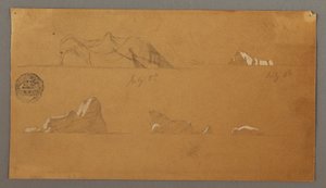 Dessin, icebergs flottants, 5 et 6 juillet 1859 - Frederic Edwin Church