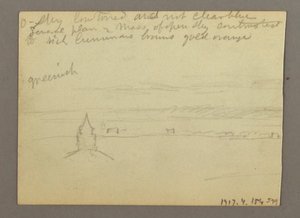 Dessin, fontaine sur la place de la basilique Saint-Pierre, Rome, Italie, janvier 1868 - Frederic Edwin Church