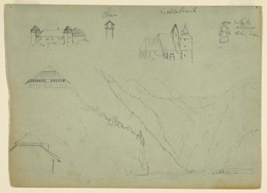 Dessin, du Salzkammergut, Autriche et du Konigssee, près de Berchtesgaden, Bavière, juillet 1868 - Frederic Edwin Church