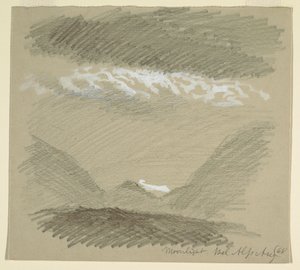 Dessin, des Alpes bernoises, Bel Alp, août 1868 - Frederic Edwin Church