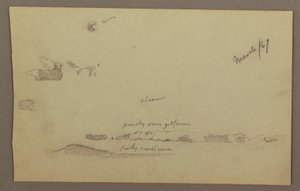 Dessin, pleine lune, nuages, années 1860 - Frederic Edwin Church