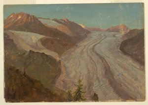 Dessin, glacier du Grand Aletasch, Suisse, août 1868 - Frederic Edwin Church