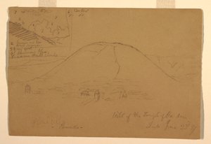 Dessin, colline du temple du Soleil, Quito, Équateur, 23 juin 1857 - Frederic Edwin Church
