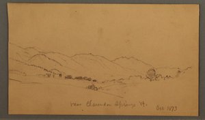 Dessin, Collines et vallée, octobre 1873 - Frederic Edwin Church