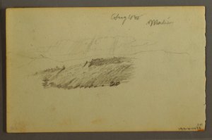 Dessin, maison, voilier, plante, septembre 1844 - Frederic Edwin Church