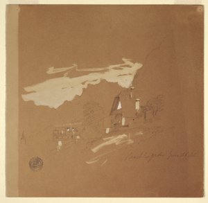 Dessin, maisons près de Berchtesgaden, Bavière, 26 juillet 1868 - Frederic Edwin Church