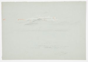 Dessin, lac Millinoket et mont Katahdin, 1878 - Frederic Edwin Church