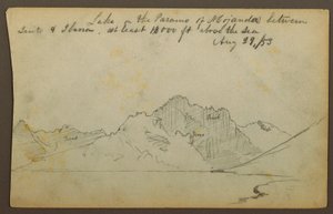 Dessin, lac, désert de Mojanda, Équateur, 29 août 1853 - Frederic Edwin Church