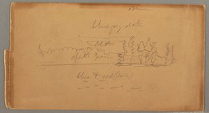 Dessin, lac et rivage, peut-être 1876 - Frederic Edwin Church