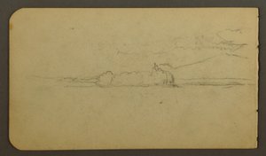 Dessin, lac en direction du mont Katahdin, 1878 - Frederic Edwin Church