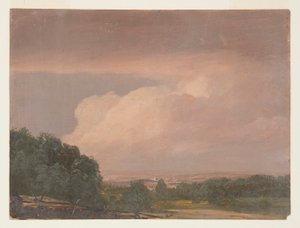 Dessin, paysage (peut-être la vallée de l