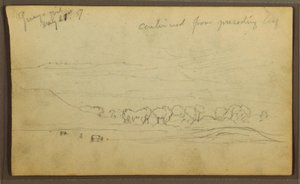 Dessin, paysage, Guayaquil, Équateur, 21 mai 1857 - Frederic Edwin Church