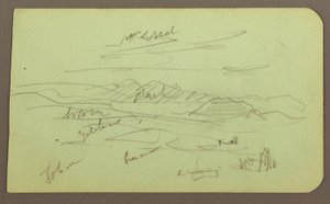 Dessin, paysage, Toluca ; verso : montagne, église, 1883 - Frederic Edwin Church