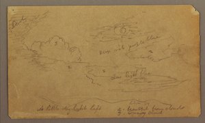 Dessin, paysage ; verso : croquis botaniques, 1865 - Frederic Edwin Church
