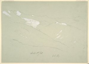 Dessin, Paysage dans les Alpes bernoises, près de Bel Alp, Suisse, septembre 1868 - Frederic Edwin Church