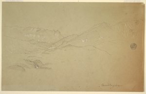 Dessin, Paysage près de Berchtesgaden, juin-juillet 1868 - Frederic Edwin Church