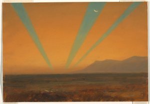 Dessin, Paysage avec coucher de soleil, 1860-70 - Frederic Edwin Church
