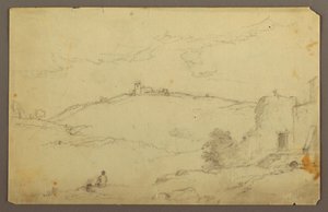 Dessin, Paysage avec personnages, 1885 - Frederic Edwin Church