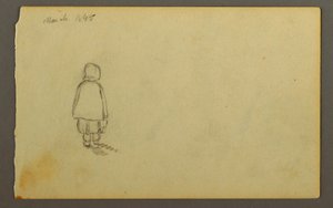 Dessin, Petite fille au bonnet de dos, 1845 - Frederic Edwin Church