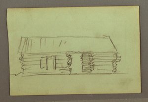 Dessin, Cabane en rondins, peut-être 1856 - Frederic Edwin Church