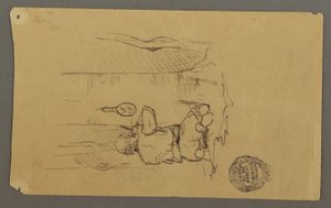 Dessin, Homme se rasant, vu de dos, peut-être 1878