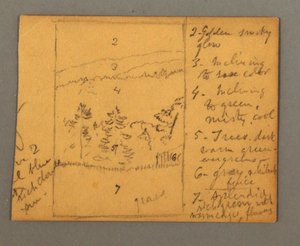 Dessin, prairie, notes, peut-être 1856 - Frederic Edwin Church