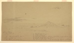 Dessin, Mont Chimborazo au coucher du soleil, 1857 - Frederic Edwin Church