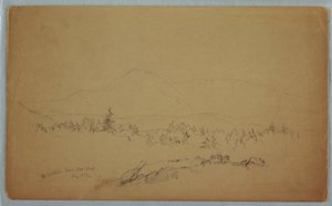 Dessin, " Mount Katahdin from the West " [Regard vers l