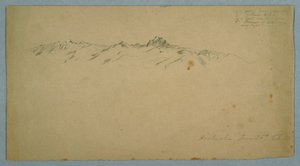 Dessin, mont Pichincha depuis Chillo, Équateur, 26 juin 1857