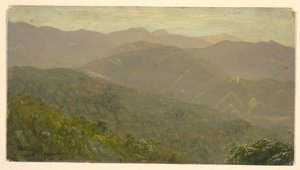 Dessin, paysage de montagne, août 1865