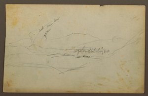 Dessin, paysage de montagne, Colombie ou Équateur, 1853 - Frederic Edwin Church