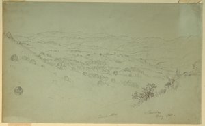 Dessin, paysage de montagne, Jamaïque, 1865 - Frederic Edwin Church