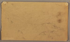 Dessin, paysage de montagne, Jamaïque, Antilles, juillet 1865 - Frederic Edwin Church